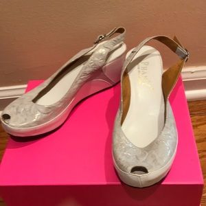 Brand new! Never worn white 2.5 inch slingback